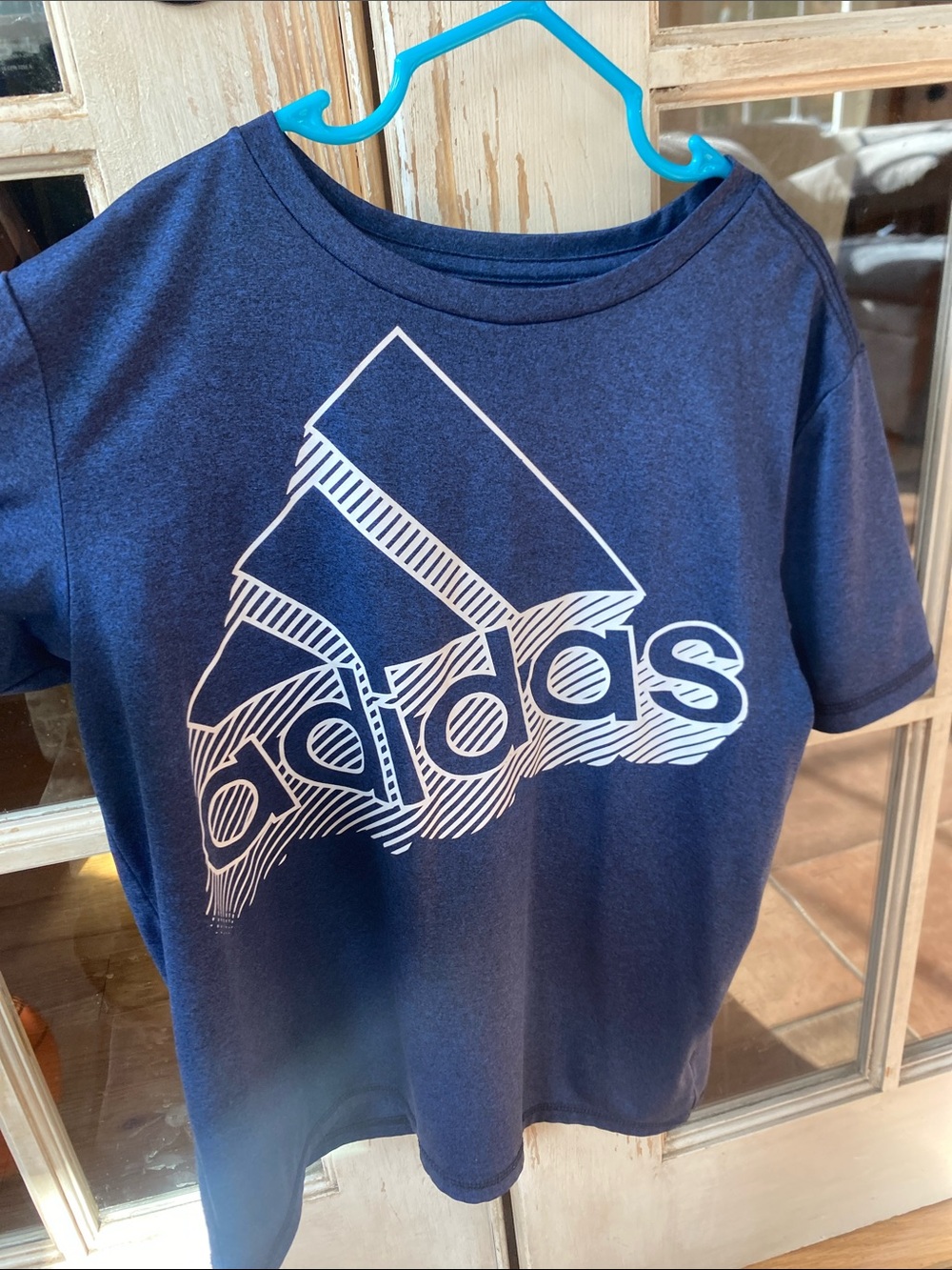 adidas Navy Blue Tee with White Graphic Logo